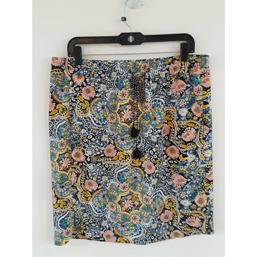 Womens Loft Midi Length Casual Spring Elastic Waist Printed Jersey Fabric Skirt